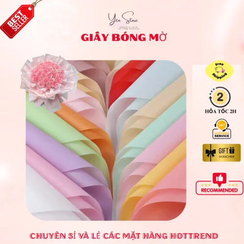 Xấp 10-20 Tờ Giấy Bóng Mờ Loại Tốt Nhiều Màu Sắc Dùng Gói Hoa, Giỏ Quà, Giỏ Trái Cây, Đồ Handmade